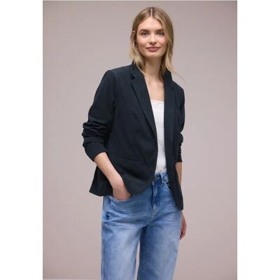 Street One Blazer im langen Schnitt mit Struktur - Blau - Damen Street One Blazer im langen Schnitt mit Struktur - Blau - Damen