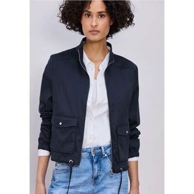 Street One Jacke mit Tunnelzug und Zipper - Blau - Damen Street One Jacke mit Tunnelzug und Zipper - Blau - Damen