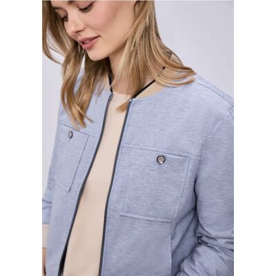 Street One Blouson im Melange-Look mit Zipper - Blau - Damen Street One Blouson im Melange-Look mit Zipper - Blau - Damen