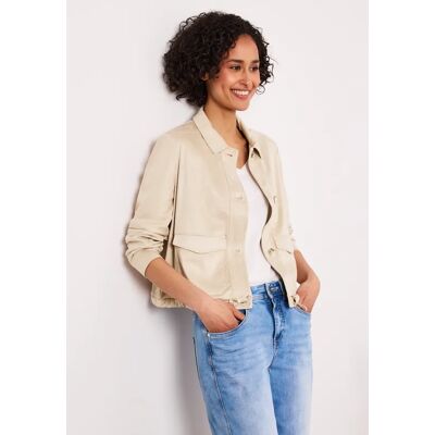 Street One Jacke aus Velours mit Knopfleiste - Beige - Damen Street One Jacke aus Velours mit Knopfleiste - Beige - Damen