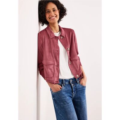 Street One Jacke aus Velours mit Knopfleiste - Rosa - Damen Street One Jacke aus Velours mit Knopfleiste - Rosa - Damen