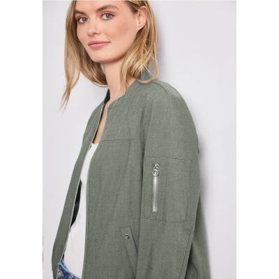 Street One Blouson mit Rundhals und Zipper - Grün - Damen Street One Blouson mit Rundhals und Zipper - Grün - Damen