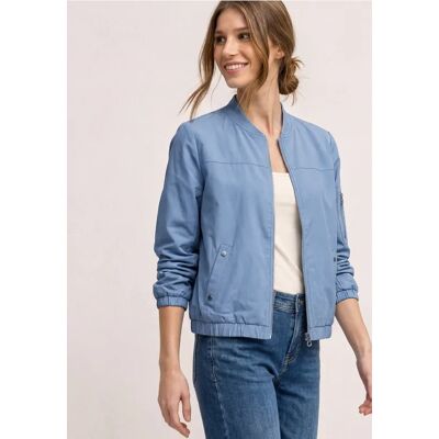 Street One Blouson mit Rundhals und Zipper - Blau - Damen Street One Blouson mit Rundhals und Zipper - Blau - Damen