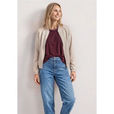 Street One Langarm Blouson mit Zipper - Beige - Damen Street One Langarm Blouson mit Zipper - Beige - Damen