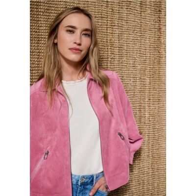 Street One 3/4 Arm Cordjacke mit Hemdkragen - Pink - Damen Street One 3/4 Arm Cordjacke mit Hemdkragen - Pink - Damen
