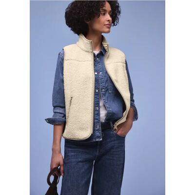 Street One Weste aus Teddy-Material mit Zipper - Weiß - Damen Street One Weste aus Teddy-Material mit Zipper - Weiß - Damen