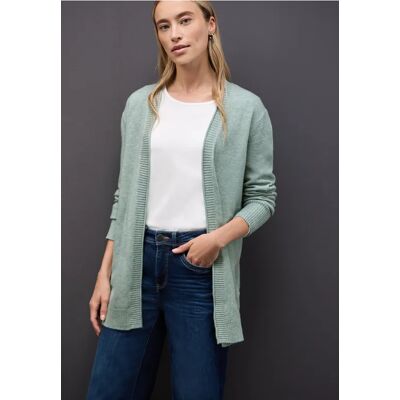 Street One Cosy Cardigan mit Rollkante - Blau - Damen Street One Cosy Cardigan mit Rollkante - Blau - Damen