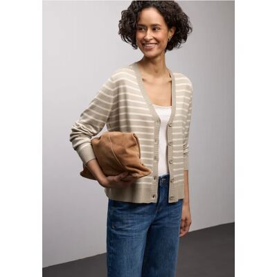 Street One Gestreifter Cardigan - Beige - Damen Street One Gestreifter Cardigan - Beige - Damen