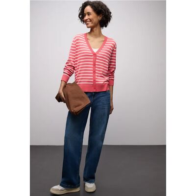 Street One Gestreifter Cardigan - Pink - Damen Street One Gestreifter Cardigan - Pink - Damen