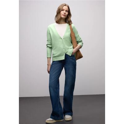 Street One Kuscheliger V-Neck Cardigan - Grün - Damen Street One Kuscheliger V-Neck Cardigan - Grün - Damen