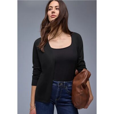 Street One Cardigan in Unifarbe - Schwarz - Damen Street One Cardigan in Unifarbe - Schwarz - Damen