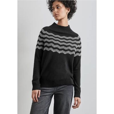 Street One Melange-Look Pullover - Schwarz - Damen Street One Melange-Look Pullover - Schwarz - Damen
