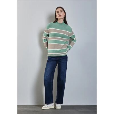 Street One Gestreifter Pullover - Grün - Damen Street One Gestreifter Pullover - Grün - Damen