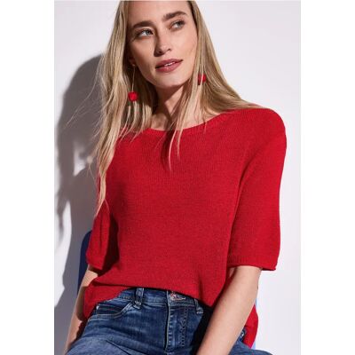 Street One Kurzarmpullover - Rot - Damen Street One Kurzarmpullover - Rot - Damen