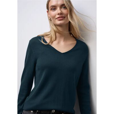 Street One V-Neck Pullover - Türkis - Damen Street One V-Neck Pullover - Türkis - Damen