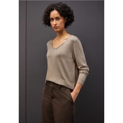 Street One V-Neck Pullover - Beige - Damen Street One V-Neck Pullover - Beige - Damen