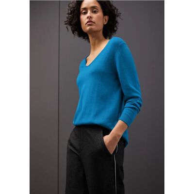 Street One V-Neck Pullover - Blau - Damen Street One V-Neck Pullover - Blau - Damen