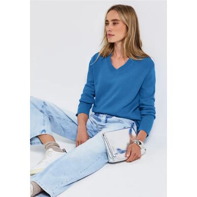 Street One V-Neck Pullover - Blau - Damen Street One V-Neck Pullover - Blau - Damen