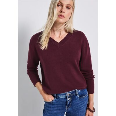 Street One V-Neck Pullover - Rot - Damen Street One V-Neck Pullover - Rot - Damen