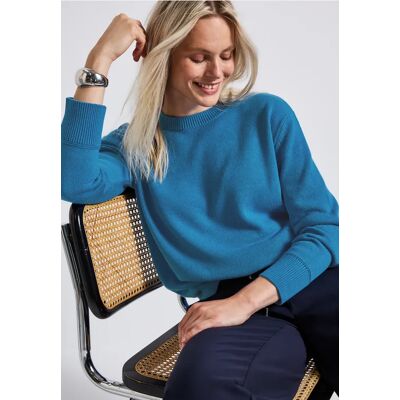 Street One Rundhals-Pullover - Blau - Damen Street One Rundhals-Pullover - Blau - Damen