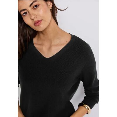 Street One Basic V-Neck Pullover - Schwarz - Damen Street One Basic V-Neck Pullover - Schwarz - Damen
