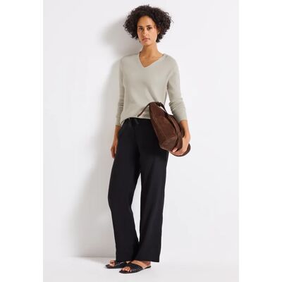 Street One Basic V-Neck Pullover - Beige - Damen Street One Basic V-Neck Pullover - Beige - Damen