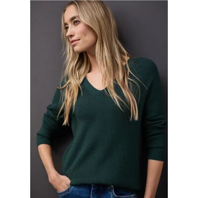 Street One Basic V-Neck Pullover - Grün - Damen Street One Basic V-Neck Pullover - Grün - Damen