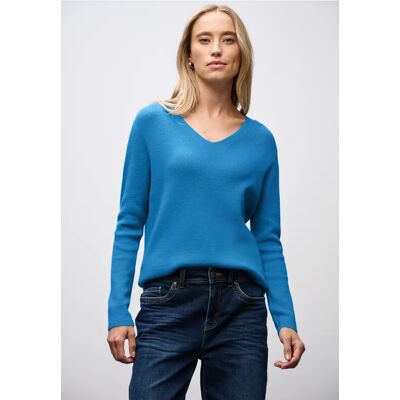 Street One Basic V-Neck Pullover - Blau - Damen Street One Basic V-Neck Pullover - Blau - Damen