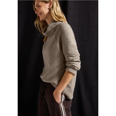 Street One Pullover mit Stehkragen - Beige - Damen Street One Pullover mit Stehkragen - Beige - Damen