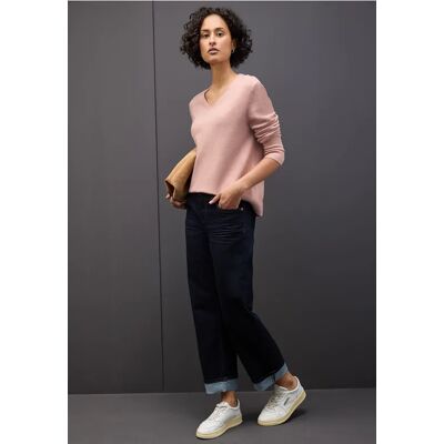 Street One Kuscheliger V-Neck Pullover - Rosa - Damen Street One Kuscheliger V-Neck Pullover - Rosa - Damen