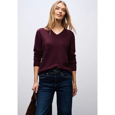 Street One Kuscheliger V-Neck Pullover - Rot - Damen Street One Kuscheliger V-Neck Pullover - Rot - Damen