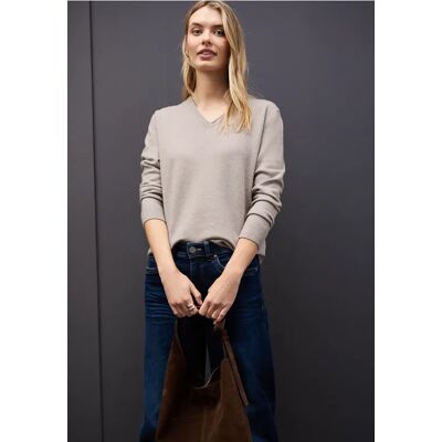 Street One Kuscheliger V-Neck Pullover - Beige - Damen Street One Kuscheliger V-Neck Pullover - Beige - Damen