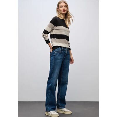 Street One Gestreifter Pullover - Schwarz - Damen Street One Gestreifter Pullover - Schwarz - Damen