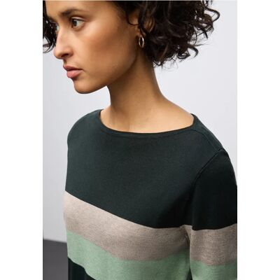 Street One Gestreifter Pullover - Grün - Damen Street One Gestreifter Pullover - Grün - Damen