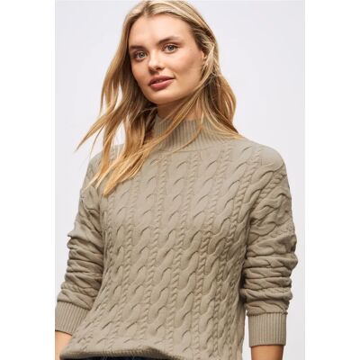 Street One Pullover mit Zopfmuster - Beige - Damen Street One Pullover mit Zopfmuster - Beige - Damen