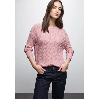 Street One Pullover mit Zopfmuster - Rosa - Damen Street One Pullover mit Zopfmuster - Rosa - Damen
