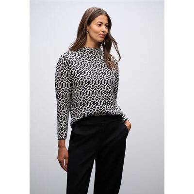 Street One Cosy Jacquard Pullover - Schwarz - Damen Street One Cosy Jacquard Pullover - Schwarz - Damen