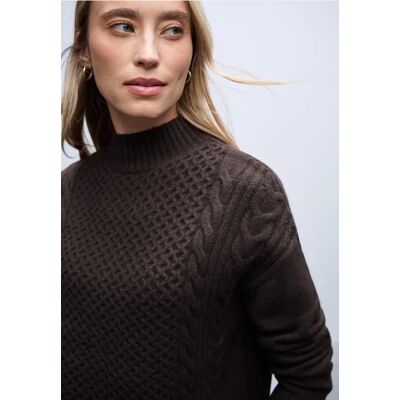 Street One Pullover mit Strickmuster - Braun - Damen Street One Pullover mit Strickmuster - Braun - Damen