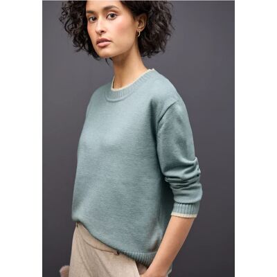 Street One Pullover mit Kontrastdetails - Blau - Damen Street One Pullover mit Kontrastdetails - Blau - Damen