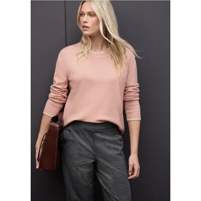 Street One Pullover mit Kontrastdetails - Rosa - Damen Street One Pullover mit Kontrastdetails - Rosa - Damen