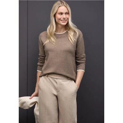 Street One Pullover mit Kontrastdetails - Braun - Damen Street One Pullover mit Kontrastdetails - Braun - Damen