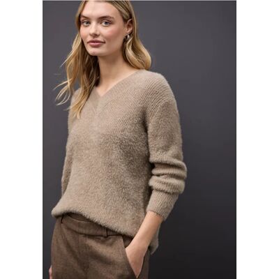 Street One Kuscheliger V-Neck Pullover - Beige - Damen Street One Kuscheliger V-Neck Pullover - Beige - Damen