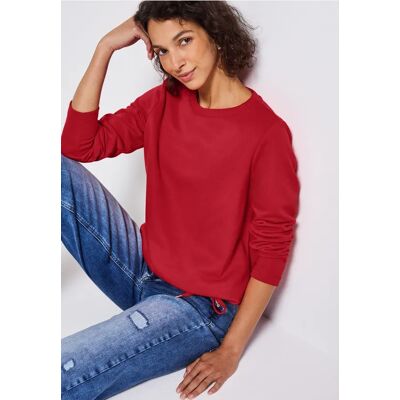 Street One Rundhals Sweatshirt - Rot - Damen Street One Rundhals Sweatshirt - Rot - Damen