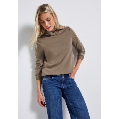 Street One Hoodie mit Gallonstreifen - Braun - Damen Street One Hoodie mit Gallonstreifen - Braun - Damen