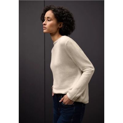Street One Pullover mit gerolltem Saum - Beige - Damen Street One Pullover mit gerolltem Saum - Beige - Damen