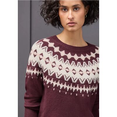 Street One Pullover im Norweger-Look - Rot - Damen Street One Pullover im Norweger-Look - Rot - Damen