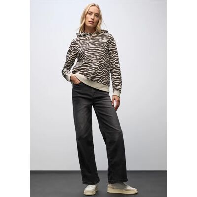 Street One Gemusterter Hoodie - Braun - Damen Street One Gemusterter Hoodie - Braun - Damen