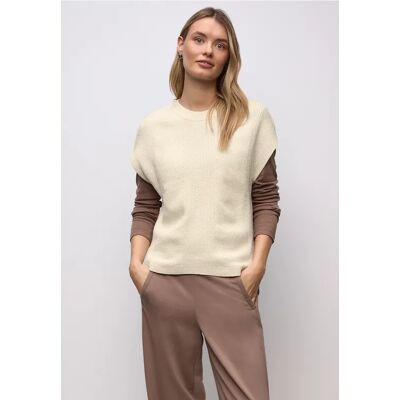 Street One Ärmelloser Chenille Pullover - Beige - Damen Street One Ärmelloser Chenille Pullover - Beige - Damen