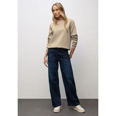 Street One Sweatshirt mit Rippdetail - Beige - Damen Street One Sweatshirt mit Rippdetail - Beige - Damen