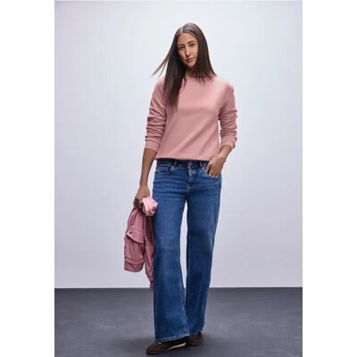 Street One Sweatshirt mit Rippdetail - Rosa - Damen Street One Sweatshirt mit Rippdetail - Rosa - Damen